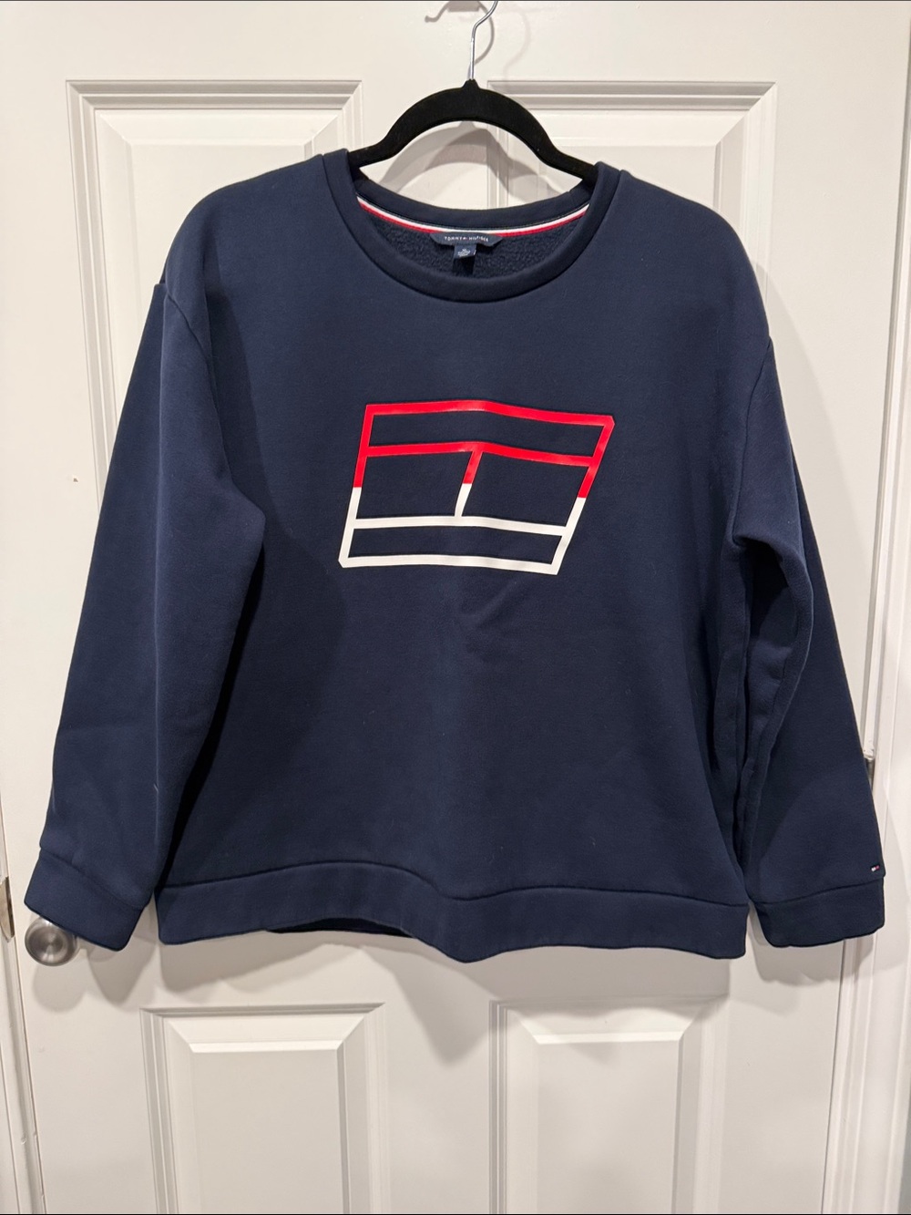 Tommy Hilfiger Navy Sweatshirt with Red & White Graphic